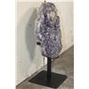 Image 3 : Big 20 lb Natural Druzy AMETHYST Crystal Cluster on a custom Metal Stand