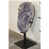 Image 4 : Big 20 lb Natural Druzy AMETHYST Crystal Cluster on a custom Metal Stand