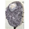 Image 6 : Big 20 lb Natural Druzy AMETHYST Crystal Cluster on a custom Metal Stand