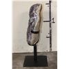 Image 8 : Big 20 lb Natural Druzy AMETHYST Crystal Cluster on a custom Metal Stand