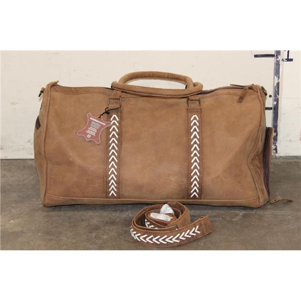 *Brand New* Leather Duffle Bag with a Detachable Carrying Strap