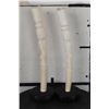 Image 9 : *TEXAS RESIDENTS ONLY* (2) Carved AFRICAN ELEPHANT IVORY Figures on Wooden Bases (ONE$)