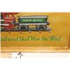 Image 10 : Vintage "Winchester" and "Union Pacific" Hand-painted Wooden Advertisement Sign with Carved Details