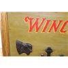 Image 4 : Vintage "Winchester" and "Union Pacific" Hand-painted Wooden Advertisement Sign with Carved Details