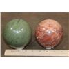 Image 5 : (1) GREEN JASPER Mineral Sphere and (1) RED CHERRY BLOSSOM AGATE Mineral Sphere (ONE$)