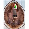 Image 1 : Native American Style *New* BEAVER Hide with Turkey Feathers in a Willow Hoop