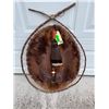 Image 2 : Native American Style *New* BEAVER Hide with Turkey Feathers in a Willow Hoop