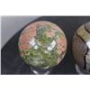 Image 9 : (4) Semi-Precious Polished MINERAL Spheres with Plastic Ring Stands (ONE$)