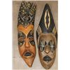 Image 1 : (2) Hand-carved and Hand-painted AFRICAN Tribal MASKS (ONE$)