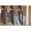 Image 2 : (10) *New* Damascus Steel Fixed Blade KNIVES and (5) *New* Carbon Steel Knives with Leather Sheaths