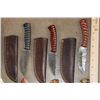 Image 3 : (10) *New* Damascus Steel Fixed Blade KNIVES and (5) *New* Carbon Steel Knives with Leather Sheaths