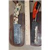 Image 6 : (10) *New* Damascus Steel Fixed Blade KNIVES and (5) *New* Carbon Steel Knives with Leather Sheaths