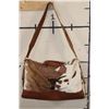 Image 1 : COW HIDE Duffle Bag with the University of Texas Longhorn Logo