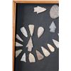 Image 3 : 113 Authentic Prehistoric South Texas Willow Leaf Arrow Points or Flint Preforms in a Wood Frame