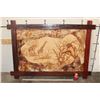 Image 13 : African Savanna Scene Tooled on ELEPHANT and OSTRICH Hide in an African Railwood Frame