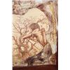 Image 7 : African Savanna Scene Tooled on ELEPHANT and OSTRICH Hide in an African Railwood Frame
