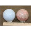 Image 3 : (1) BLUE CELESTITE Mineral Sphere and (1) PEACH MOONSTONE Mineral Sphere (ONE$)
