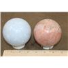 Image 4 : (1) BLUE CELESTITE Mineral Sphere and (1) PEACH MOONSTONE Mineral Sphere (ONE$)