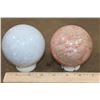 Image 6 : (1) BLUE CELESTITE Mineral Sphere and (1) PEACH MOONSTONE Mineral Sphere (ONE$)