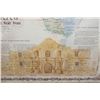 Image 5 : Big Reproduction "Republic of Texas/Alamo" Map and 6 Reproduction Texas Currency Notes