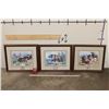 Image 2 : (3) Framed Wyoming Conservation Stamps with their matching Art Prints (ONE$)
