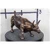Image 5 : BRONZE "Wall Street" BULL Sculpture, Weight 3lbs