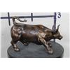 Image 6 : BRONZE "Wall Street" BULL Sculpture, Weight 3lbs