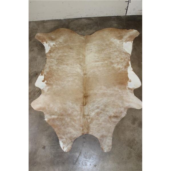 *Brand New* Champagne and White COW HIDE with a Brand