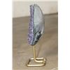 Image 5 : Deep Purple Druzy AMETHYST Crystal Cluster on a Metal Stand