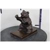 Image 1 : BRONZE Bear on a Book Sculpture, Weight 3 lbs