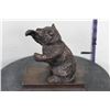Image 2 : BRONZE Bear on a Book Sculpture, Weight 3 lbs