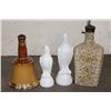 Image 1 : (3) Vintage DECANTERS and (1) Diamondback RATTLESNAKE Skin Wrapped Crown Bottle (ONE$)