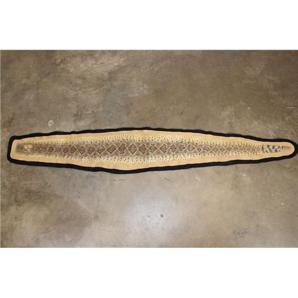 Big Western DIAMONDBACK RATTLESNAKE Skin and Rattle on a Double Felted Rug