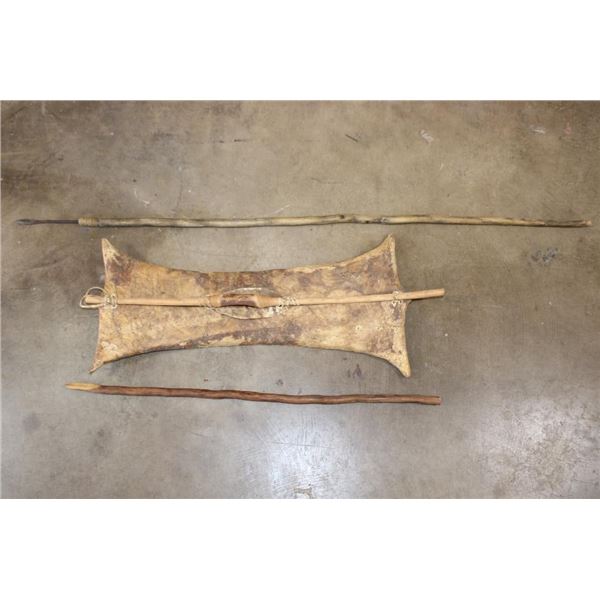 (1) African Rawhide SHIELD and 2 SPEARS (ONE$)