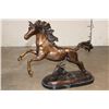 Image 1 : Big Bucking BRONCO Bronze Sculpture on a Marble Base, Weight 31 lbs