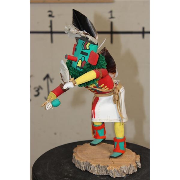 Hand-carved and Hand-Painted "Blue Heyeya" KACHINA DOLL by Hopi artist M.R. Lonewolf