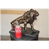 Image 2 : Roaring African LION Bronze Sculpture, Weight 15 lbs