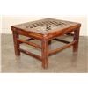 Image 4 : Antique Chinese Wood Stool with a Woven Hide Top