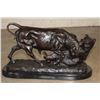 Image 1 : Bronze Fighting BULL AND BEAR Sculpture on a Marble Base, Weight 23 lbs