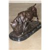 Image 5 : Bronze Fighting BULL AND BEAR Sculpture on a Marble Base, Weight 23 lbs