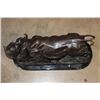 Image 7 : Bronze Fighting BULL AND BEAR Sculpture on a Marble Base, Weight 23 lbs