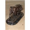 Image 9 : Bronze Fighting BULL AND BEAR Sculpture on a Marble Base, Weight 23 lbs