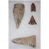 Image 2 : *Amazing Flint Collection* (4) ARROWHEADS-Base Tang ARROWHEAD, Knife. Possibly Plainview and Ensor