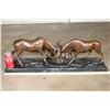 Image 2 : Big BRONZE Fighting MOOSE BULLS on a Marble Base, Weight 48 lbs
