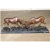 Image 8 : Big BRONZE Fighting MOOSE BULLS on a Marble Base, Weight 48 lbs