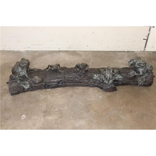 XL Bronze "5 FROGS on a Log" Garden FOUNTAIN, Weight 45 lbs
