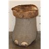 Image 1 : ELEPHANT Foot Stool with an ELK or MOOSE Hide Cushion