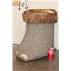 Image 2 : ELEPHANT Foot Stool with an ELK or MOOSE Hide Cushion