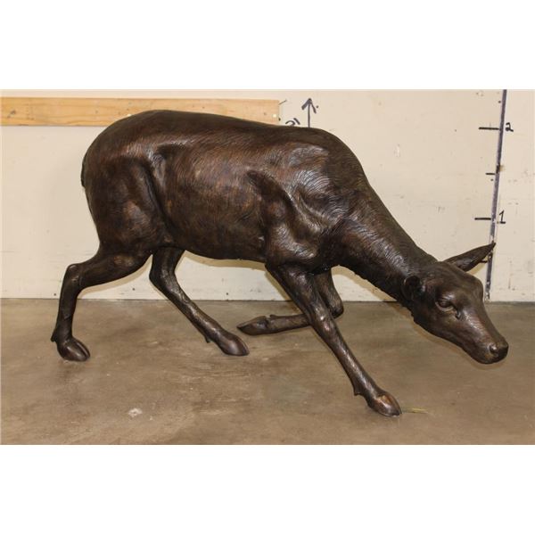 XXXL Bronze DOE Deer Sculpture, Weight 70 lbs