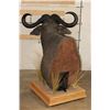 Image 9 : CAPE BUFFALO Pedestal Mount on a Wood Base with Wheels